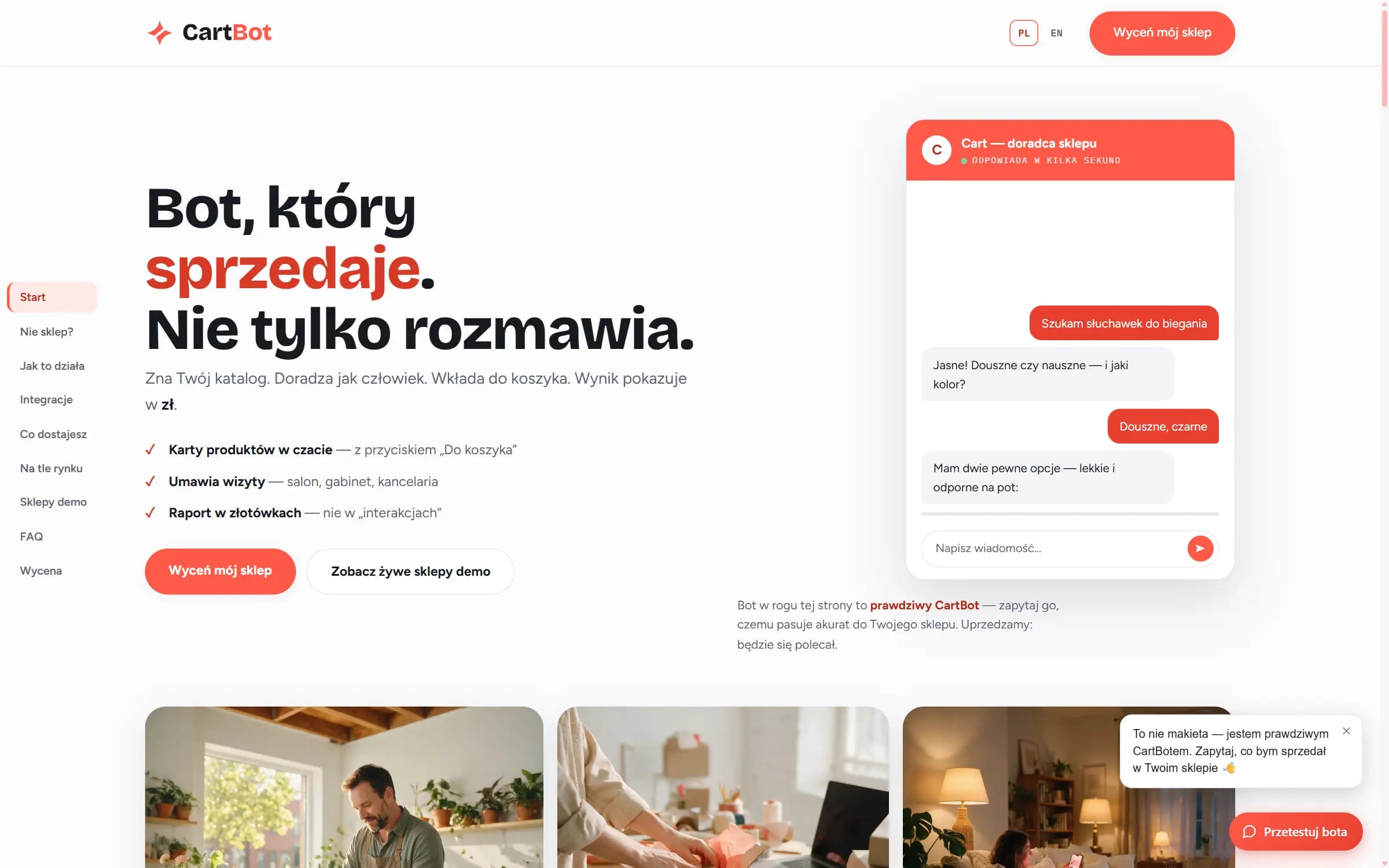 CartBot — zrzut ekranu produktu