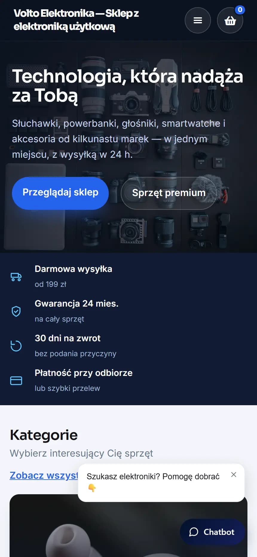Volto Elektronika — zrzut ekranu produktu